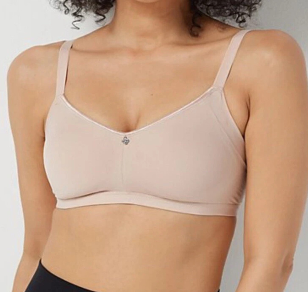 Breezies Bra 2XL 42C/D Champange Wireless Seamless Comfort Side Smoothing Lounge